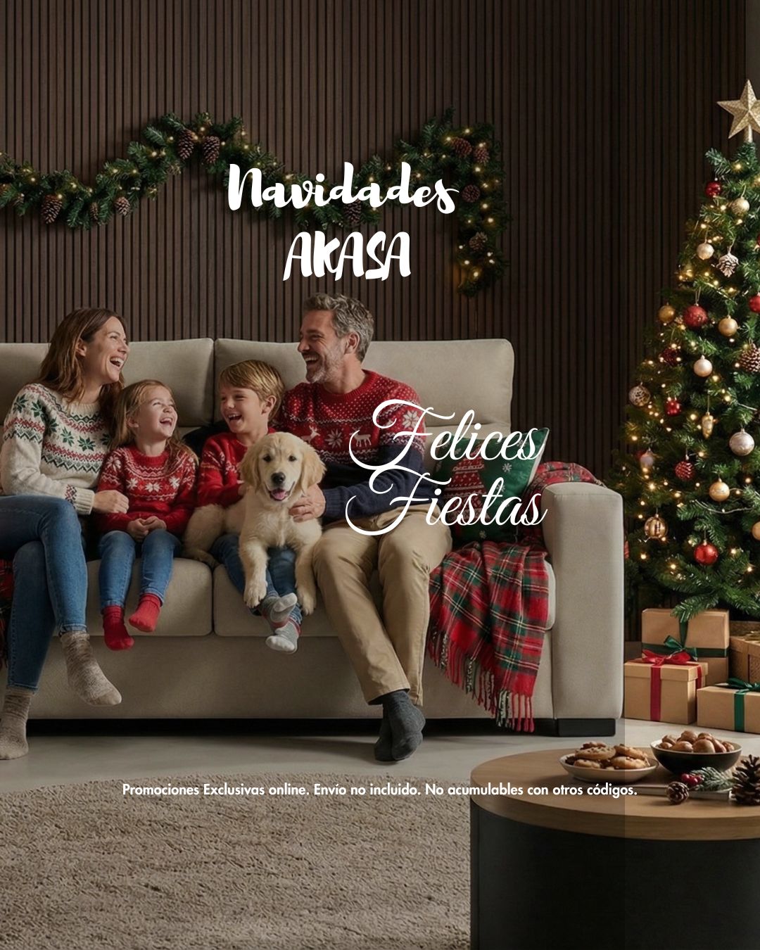 familia con oferta de muebles black  friday AKASA IN BLACK